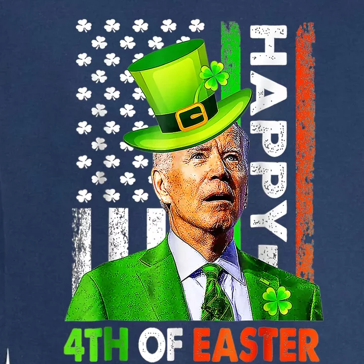 Happy 4th Of Easter Joe Biden St Patricks Day Leprechaun Garment-Dyed Sweatshirt