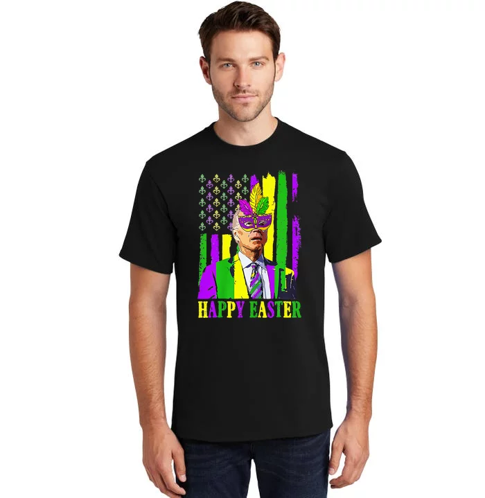 Happy 4th Of Easter Funny Joe Biden Mardi Gras Shenanigans Tall T-Shirt