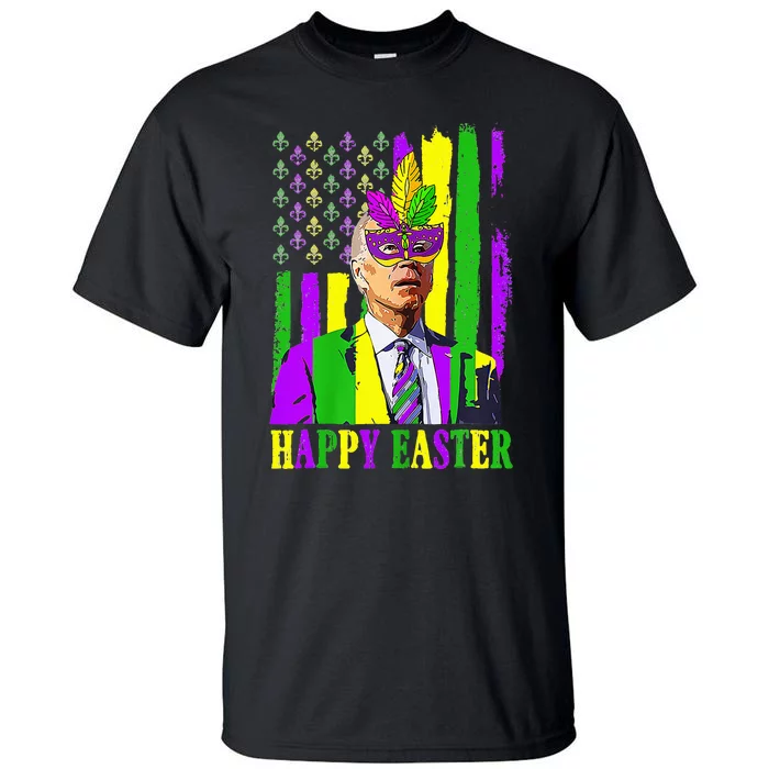 Happy 4th Of Easter Funny Joe Biden Mardi Gras Shenanigans Tall T-Shirt