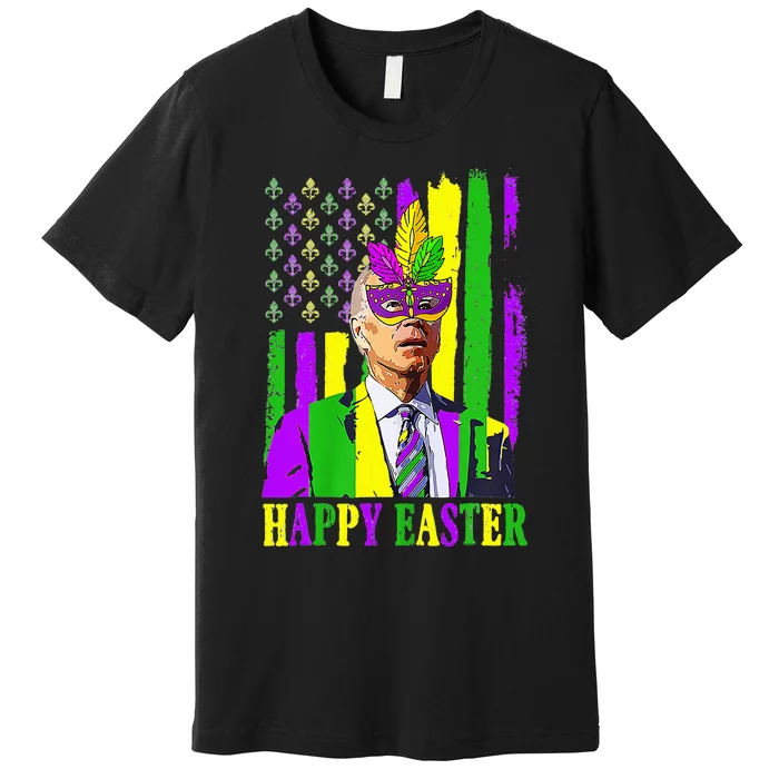 Happy 4th Of Easter Funny Joe Biden Mardi Gras Shenanigans Premium T-Shirt