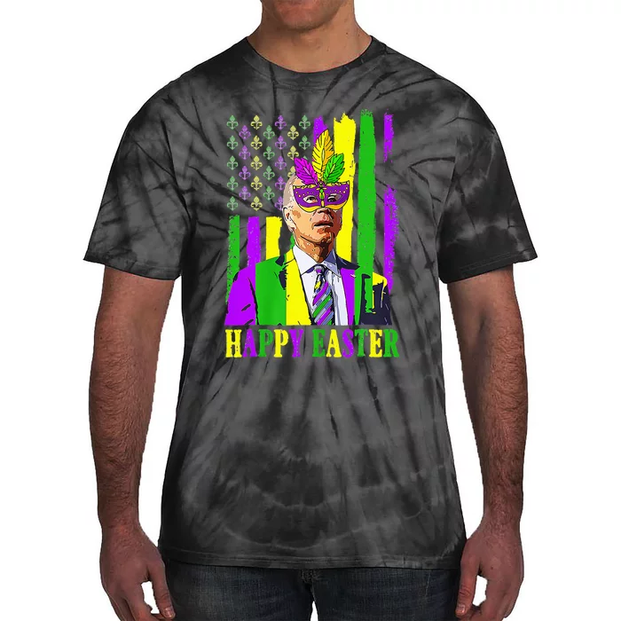 Happy 4th Of Easter Funny Joe Biden Mardi Gras Shenanigans Tie-Dye T-Shirt