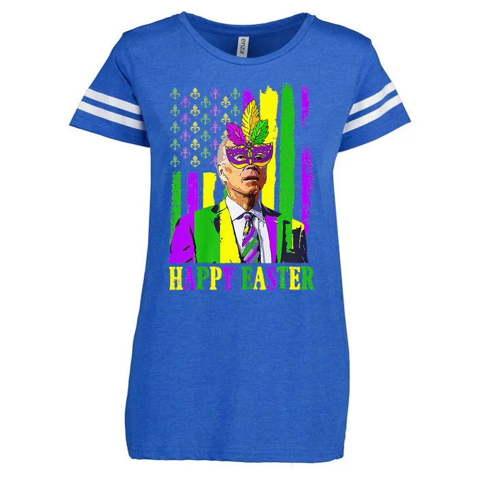 Happy 4th Of Easter Funny Joe Biden Mardi Gras Shenanigans Enza Ladies Jersey Football T-Shirt