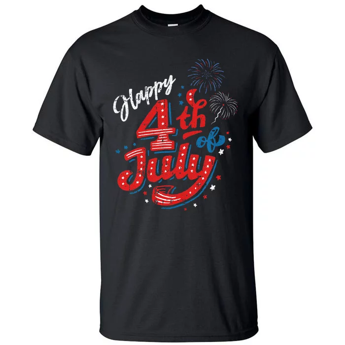 Happy 4th Of July Cool Independence Day Patriotic American Tall T-Shirt