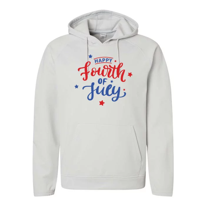 Happy 4th Of July Festive Holiday Performance Fleece Hoodie