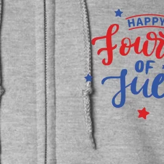 Happy 4th Of July Festive Holiday Full Zip Hoodie