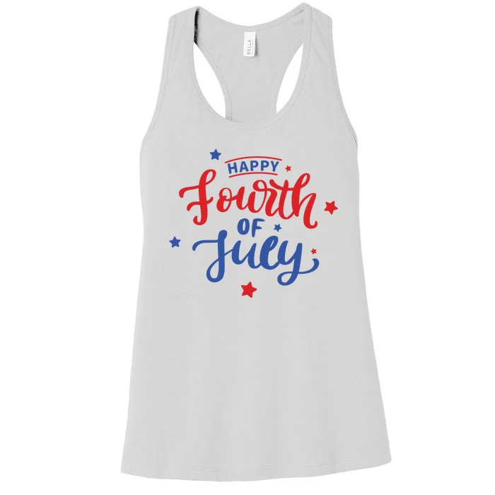 Happy 4th Of July Festive Holiday Women's Racerback Tank