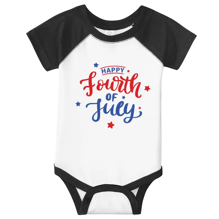 Happy 4th Of July Festive Holiday Infant Baby Jersey Bodysuit