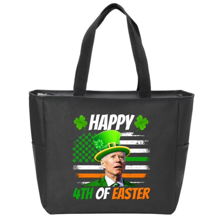 Happy 4th Of Easter Joe Biden St Patricks Day Leprechaun American Flag Zip Tote Bag