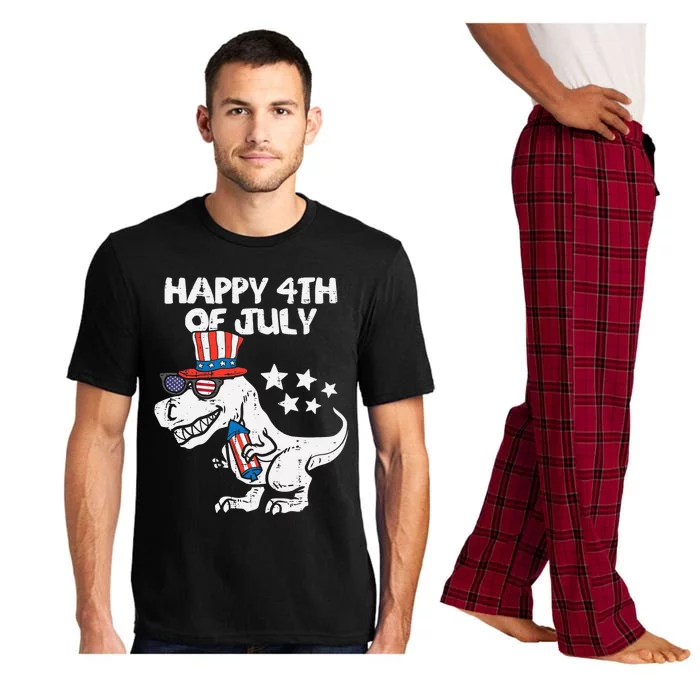 Happy 4th Of July T-Rex Dino Dinosaur Baby Boy Pajama Set