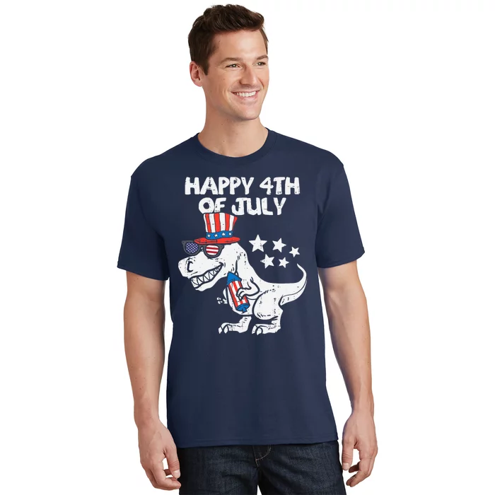 Happy 4th Of July T-Rex Dino Dinosaur Baby Boy T-Shirt