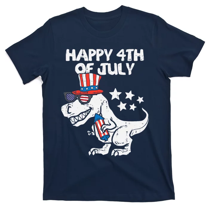 Happy 4th Of July T-Rex Dino Dinosaur Baby Boy T-Shirt