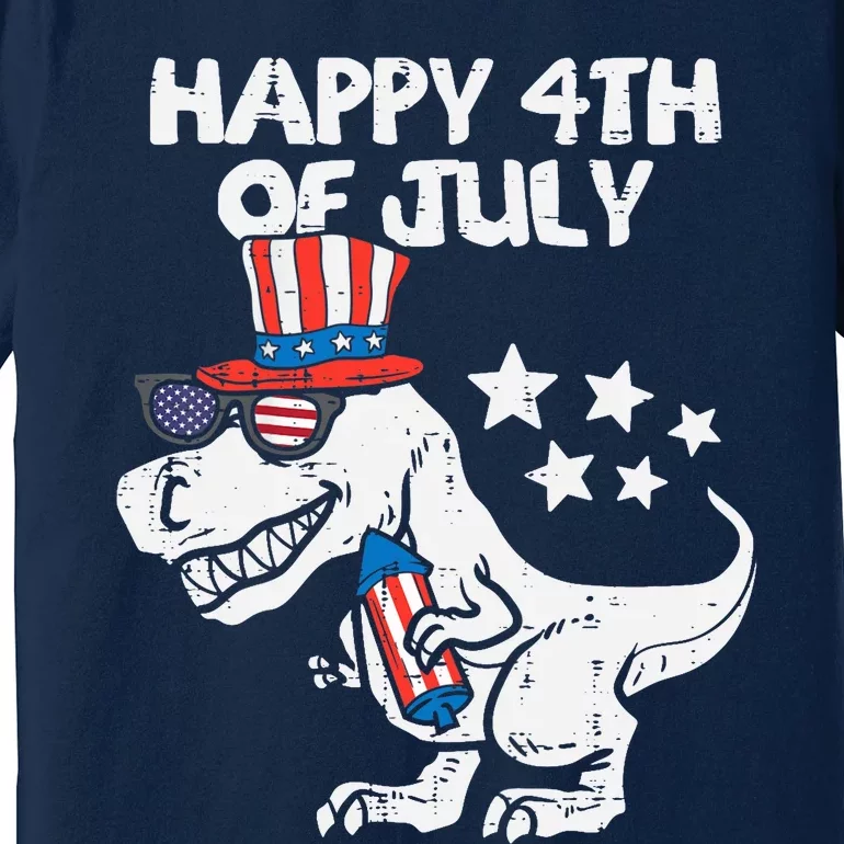 Happy 4th Of July T-Rex Dino Dinosaur Baby Boy Premium T-Shirt