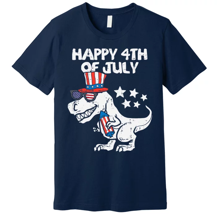 Happy 4th Of July T-Rex Dino Dinosaur Baby Boy Premium T-Shirt