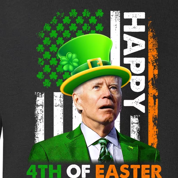 Happy 4th Of Easter Joe Biden St Patricks Day Leprechaun American Flag Toddler Sweatshirt