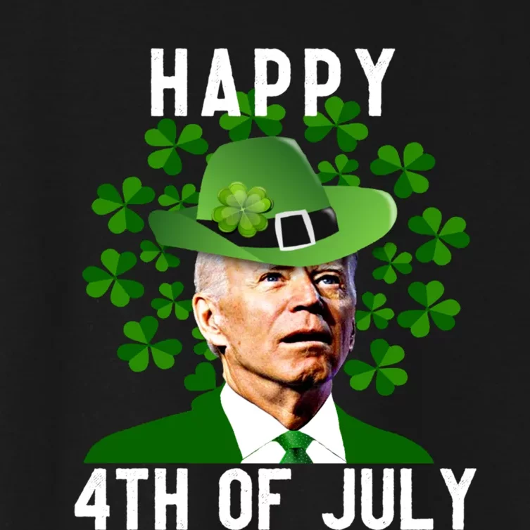 Happy 4th Of July Confused Funny Joe Biden St Patricks Day Women's Crop Top Tee