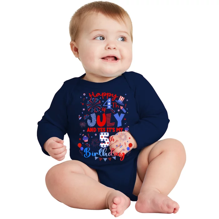 Happy 4th Of July It’S My 30th Birthday Baby Long Sleeve Bodysuit