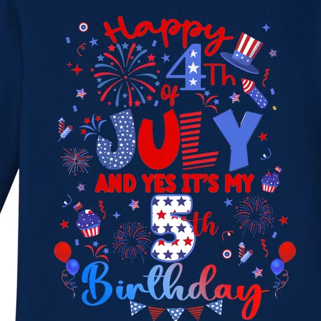 Happy 4th Of July It’S My 30th Birthday Baby Long Sleeve Bodysuit