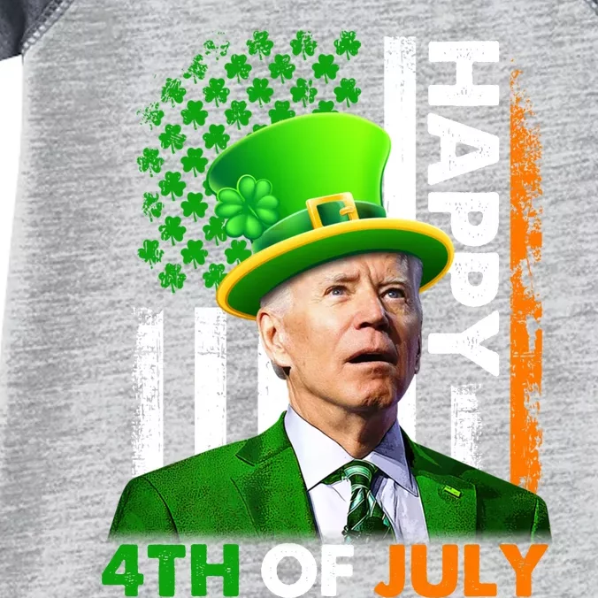 Happy 4th Of July Joe Biden St Patricks Day Leprechaun American Flag Infant Baby Jersey Bodysuit