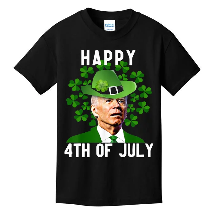 Happy 4th Of July Confused Funny Joe Biden St Patricks Day Kids T-Shirt