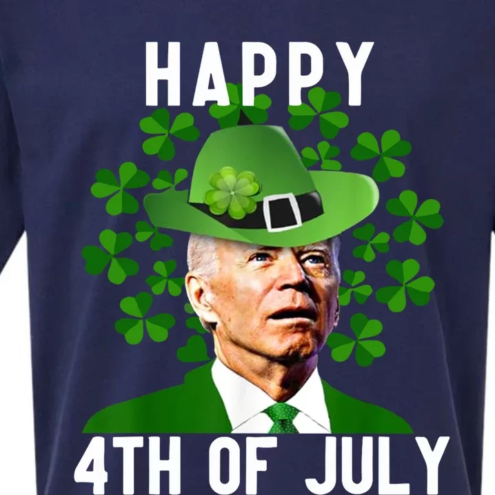 Happy 4th Of July Confused Funny Joe Biden St Patricks Day Sueded Cloud Jersey T-Shirt