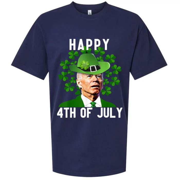 Happy 4th Of July Confused Funny Joe Biden St Patricks Day Sueded Cloud Jersey T-Shirt