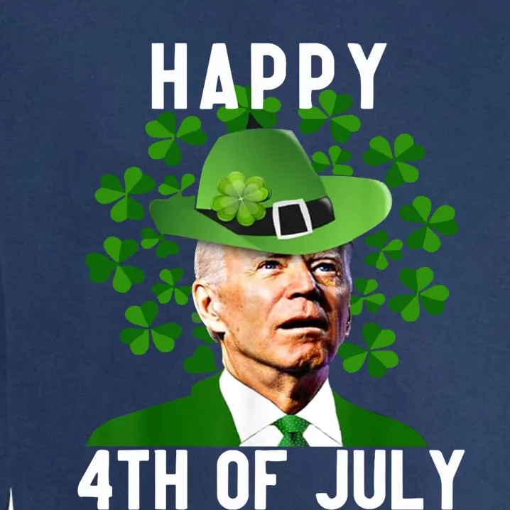 Happy 4th Of July Confused Funny Joe Biden St Patricks Day Garment-Dyed Sweatshirt