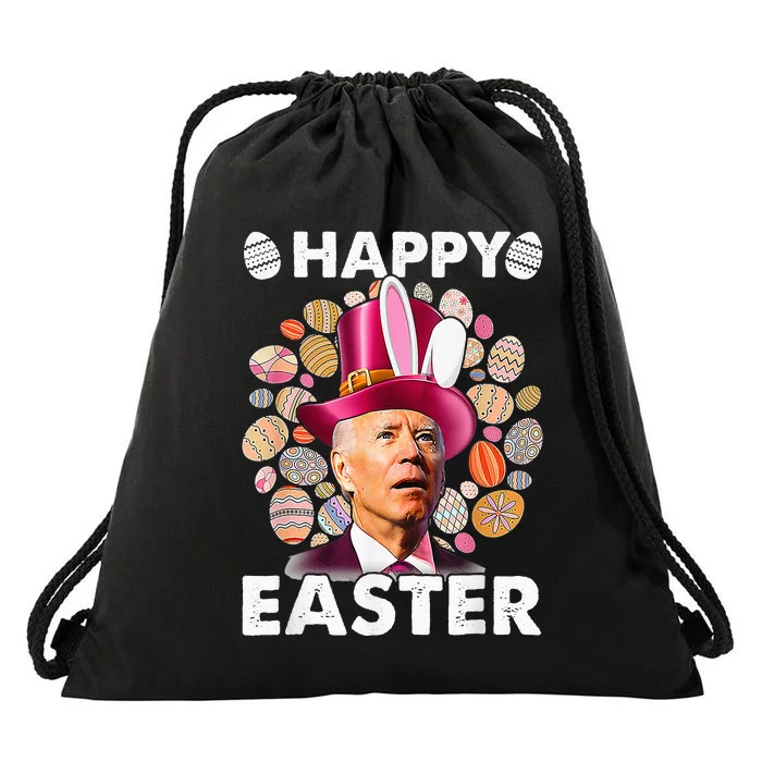 Happy 4th Of July Easter Biden Confused Rabbit Bunny Eggs Drawstring Bag