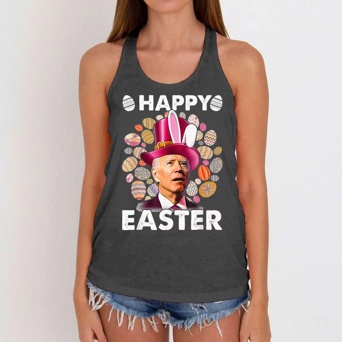 Happy 4th Of July Easter Biden Confused Rabbit Bunny Eggs Women's Knotted Racerback Tank