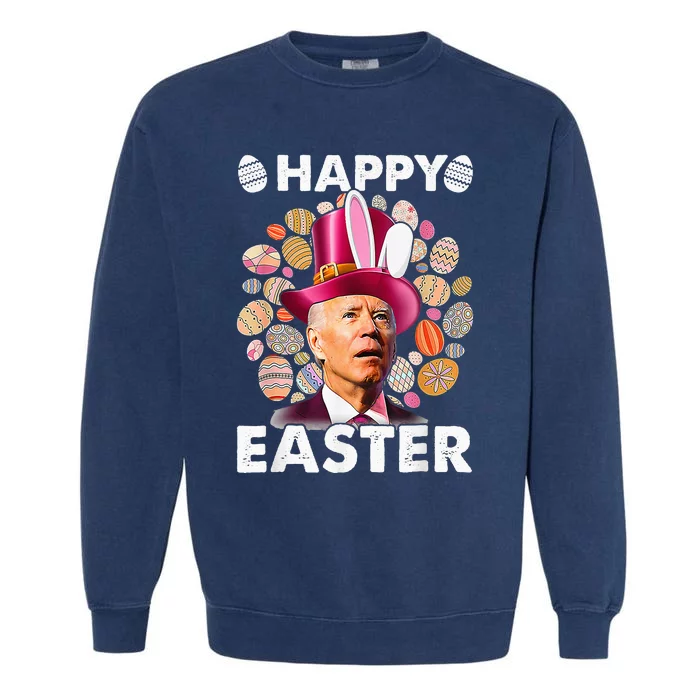 Happy 4th Of July Easter Biden Confused Rabbit Bunny Eggs Garment-Dyed Sweatshirt