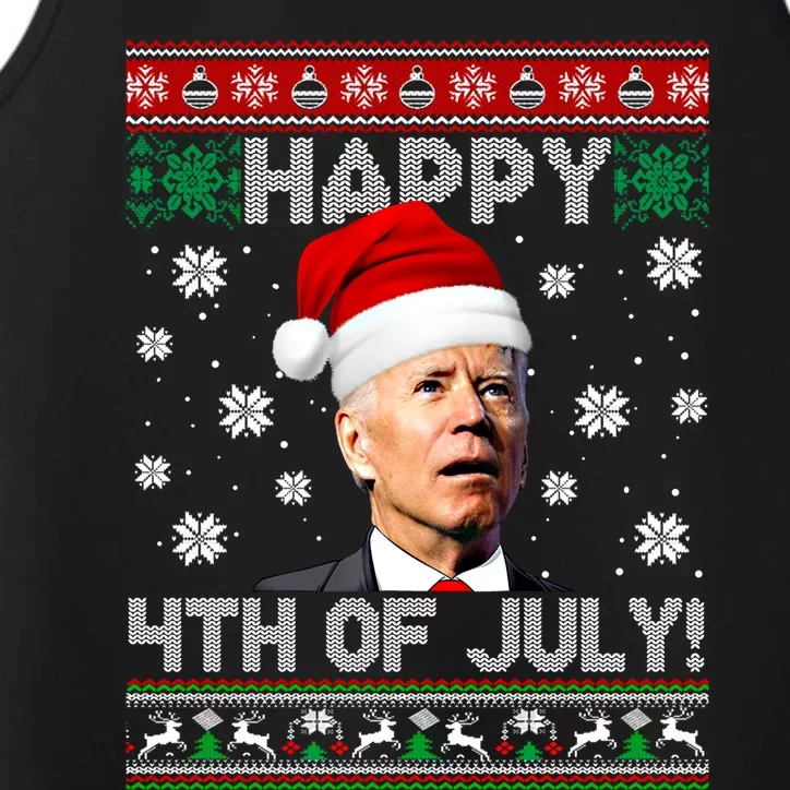 Happy 4th Of July Funny Biden Ugly Christmas Sweater Gift Performance Tank