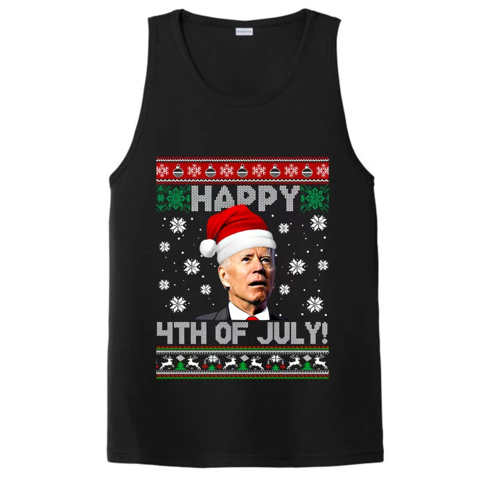 Happy 4th Of July Funny Biden Ugly Christmas Sweater Gift Performance Tank