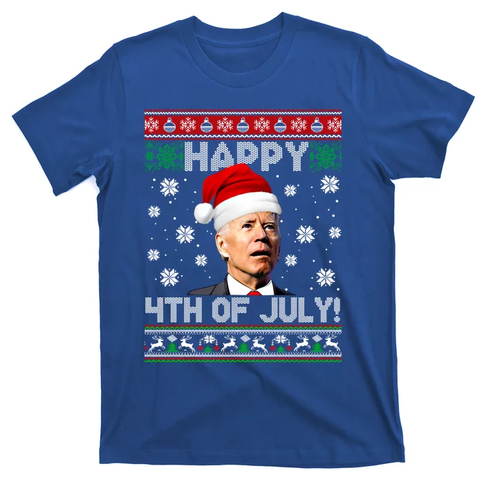 Happy 4th Of July Funny Biden Ugly Christmas Sweater Gift T-Shirt