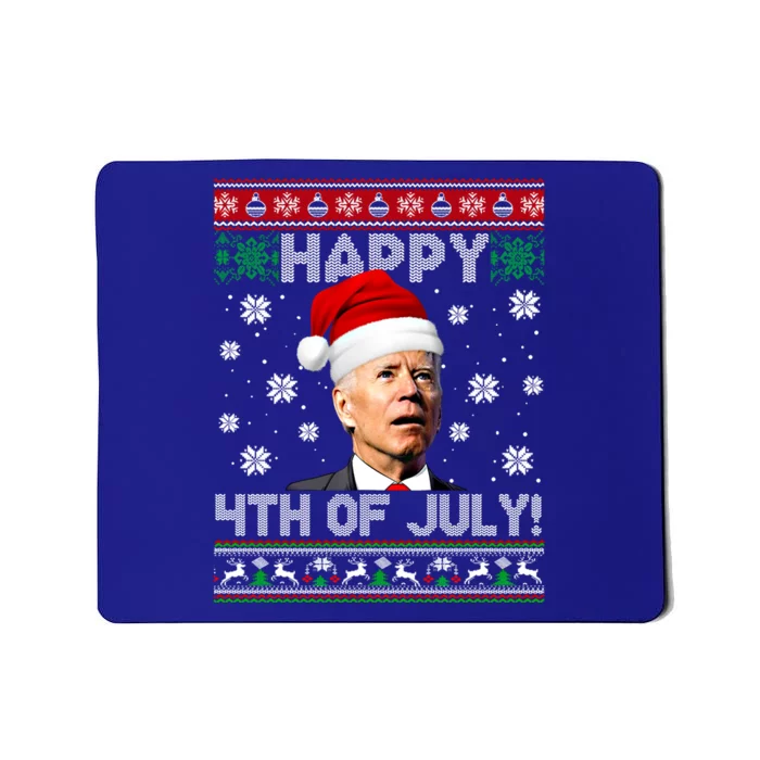 Happy 4th Of July Funny Biden Ugly Christmas Sweater Gift Mousepad