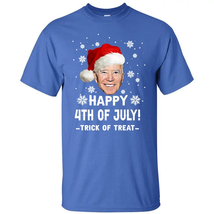 Happy 4th Of July Funny Joe Biden Christmas Ugly Gift Tall T-Shirt