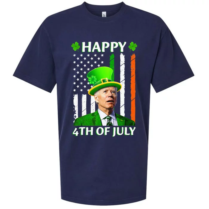 Happy 4th Of July Funny Joe Biden Confused St Patricks Day Sueded Cloud Jersey T-Shirt