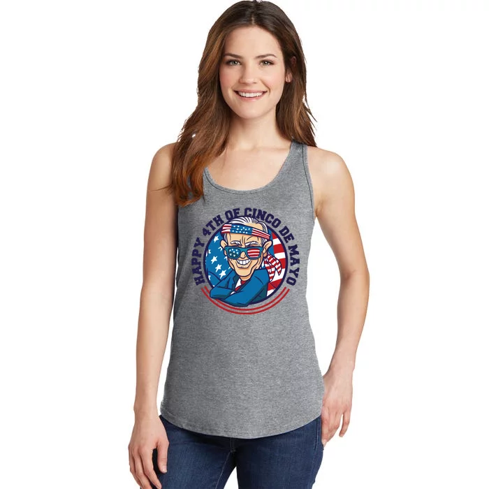 Happy 4th Of Cinco De Mayo Funny Joe Biden Ladies Essential Tank