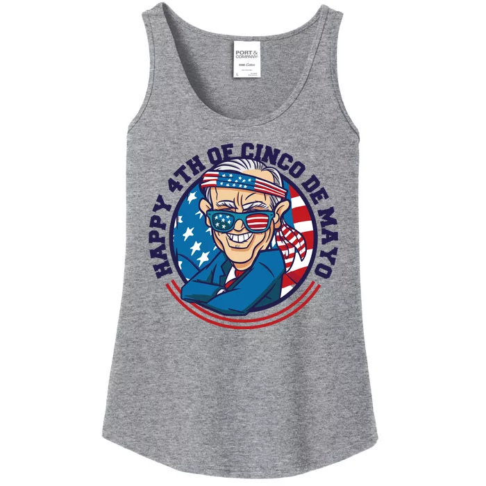 Happy 4th Of Cinco De Mayo Funny Joe Biden Ladies Essential Tank