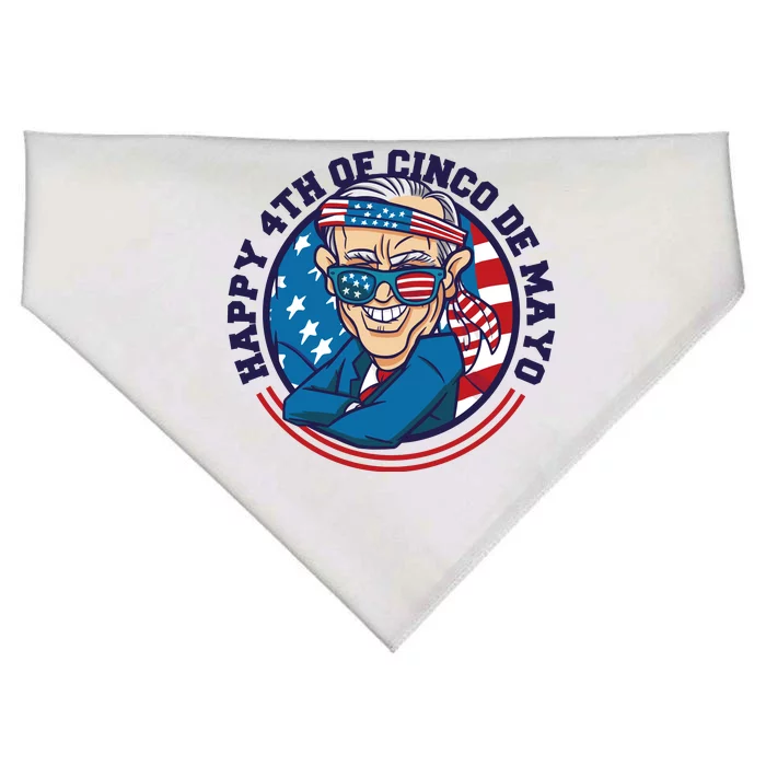 Happy 4th Of Cinco De Mayo Funny Joe Biden USA-Made Doggie Bandana