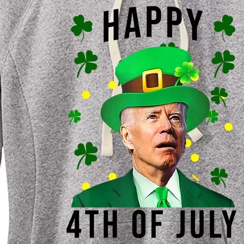 Happy 4th Of July Joe Biden St Patrick's Day Funny Women's Fleece Hoodie