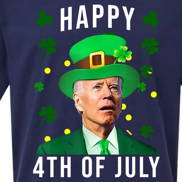 Happy 4th Of July Joe Biden St Patrick's Day Funny Sueded Cloud Jersey T-Shirt