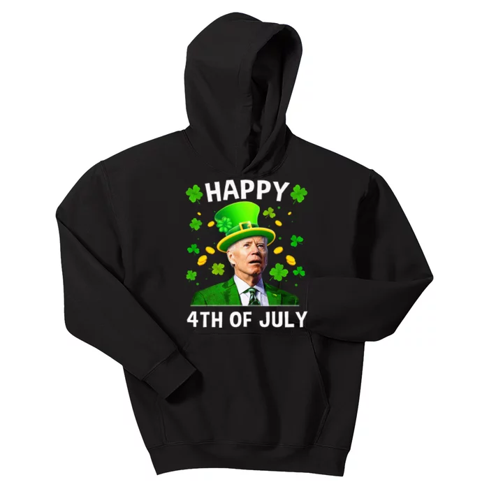 Happy 4th Of July Joe Biden St Patricks Day Leprechaun Hat Kids Hoodie