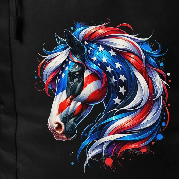 Horse 4th Of July Patriotic Horse Graphic American Flag Daily Commute Backpack