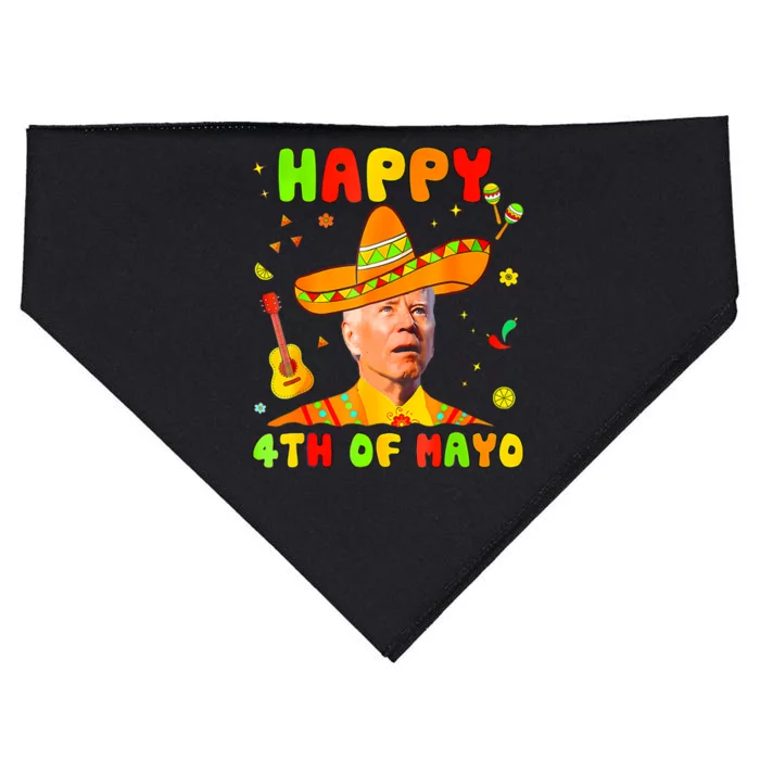 Happy 4th Of Mayo Funny Joe Biden Confused Cinco De Mayo USA-Made Doggie Bandana