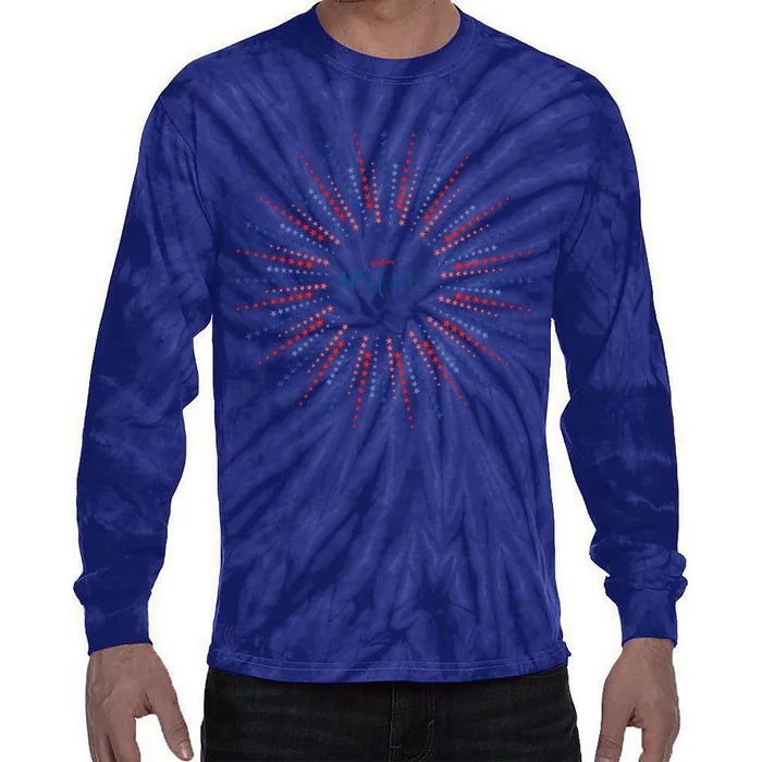 Happy 4th Of July Tie-Dye Long Sleeve Shirt