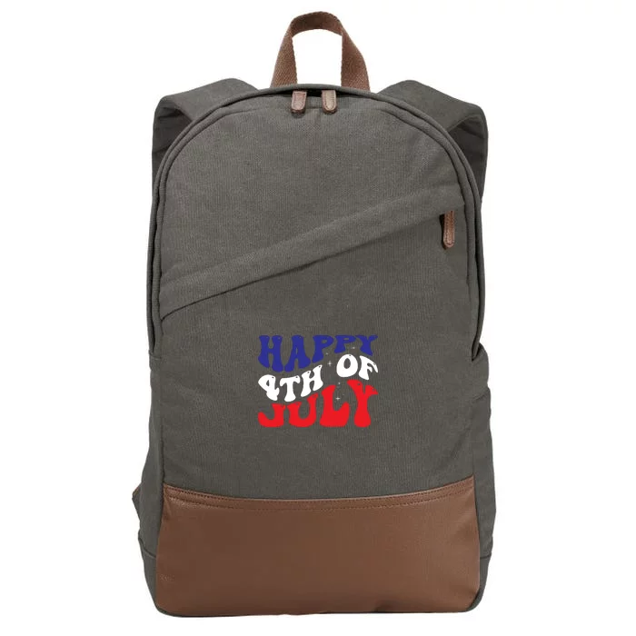 Happy 4th Of July Memorial Day Gift Cotton Canvas Backpack