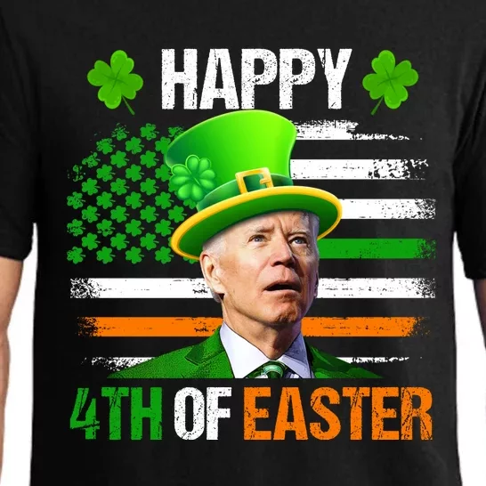 Happy 4th Of Easter Joe Biden St Patricks Day Leprechaun American Flag Pajama Set