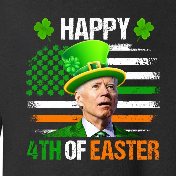 Happy 4th Of Easter Joe Biden St Patricks Day Leprechaun American Flag Toddler Sweatshirt