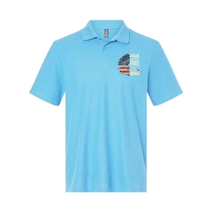 Happy 4th Of July Sunflower Softstyle Adult Sport Polo