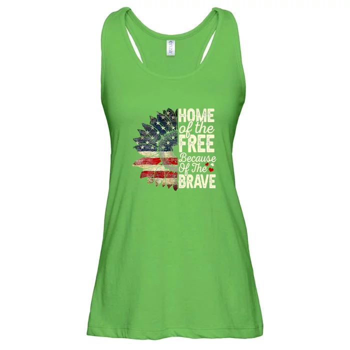 Happy 4th Of July Sunflower Ladies Essential Flowy Tank