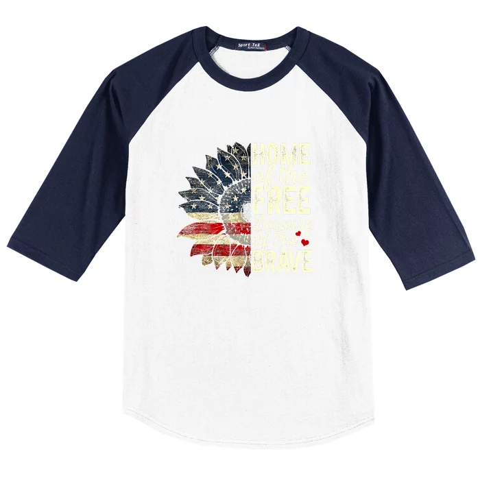 Happy 4th Of July Sunflower Baseball Sleeve Shirt